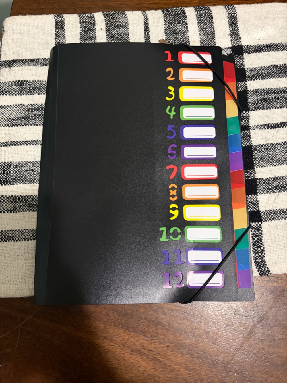 Black Soft-Sided Binder with Rainbow Tab Folders